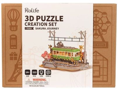 RoboTime 3D dřevěná skládačka Stanice se sakurami