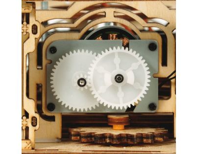 RoboTime 3D dřevěné mechanické puzzle Gramofon elektrický pohon