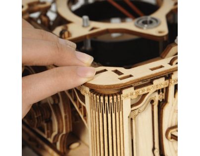 RoboTime 3D dřevěné mechanické puzzle Gramofon elektrický pohon