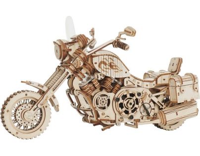 RoboTime 3D Dřevěné mechanické puzzle Motorka cruiser