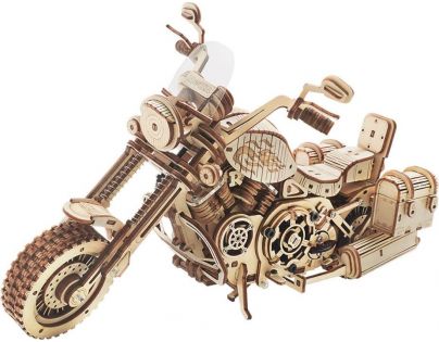 RoboTime 3D Dřevěné mechanické puzzle Motorka cruiser RoboTime 3D Dřevěné mechanické puzzle Motorka cruiser
