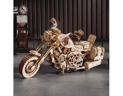 RoboTime 3D Dřevěné mechanické puzzle Motorka cruiser RoboTime 3D Dřevěné mechanické puzzle Motorka cruiser