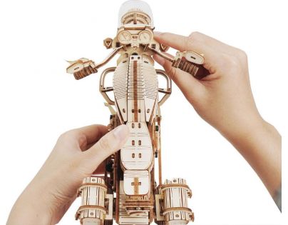RoboTime 3D Dřevěné mechanické puzzle Motorka cruiser
