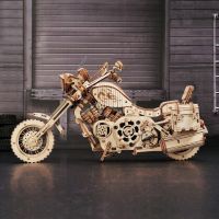 RoboTime 3D Dřevěné mechanické puzzle Motorka cruiser 5