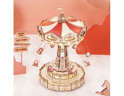 RoboTime 3D skládačka hrací skříňky Řetízkový kolotoč barevný