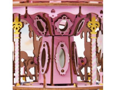 RoboTime 3D skládačka hrací skříňky Romantický kolotoč barevný