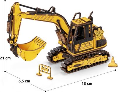 RoboTime Dřevěné 3D puzzle Bagr