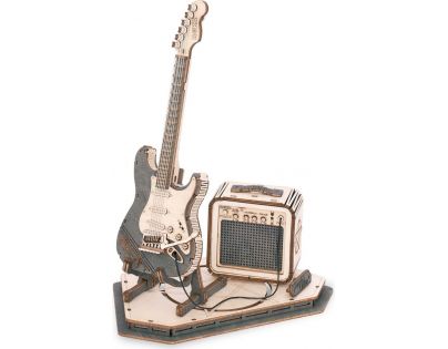 RoboTime dřevěné 3D puzzle Elektrická kytara