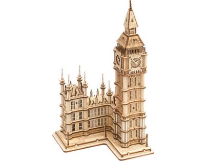 RoboTime dřevěné 3D puzzle hodinová věž Big Ben svítící