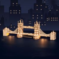 RoboTime dřevěné 3D puzzle most Tower Bridge svítící 3