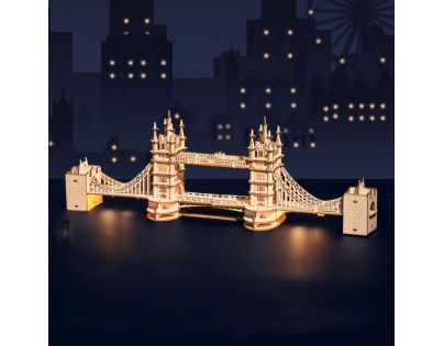 RoboTime dřevěné 3D puzzle most Tower Bridge svítící