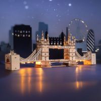 RoboTime dřevěné 3D puzzle most Tower Bridge svítící 4