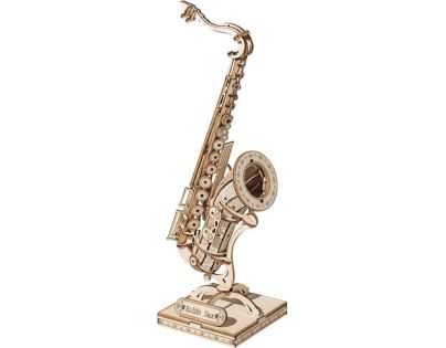 RoboTime dřevěné 3D puzzle Saxofon