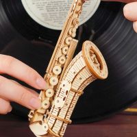 RoboTime dřevěné 3D puzzle Saxofon 3
