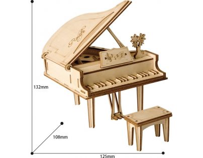 RoboTime dřevěné 3D puzzle Velké piano