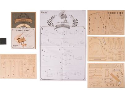 RoboTime dřevěné 3D puzzle Velké piano