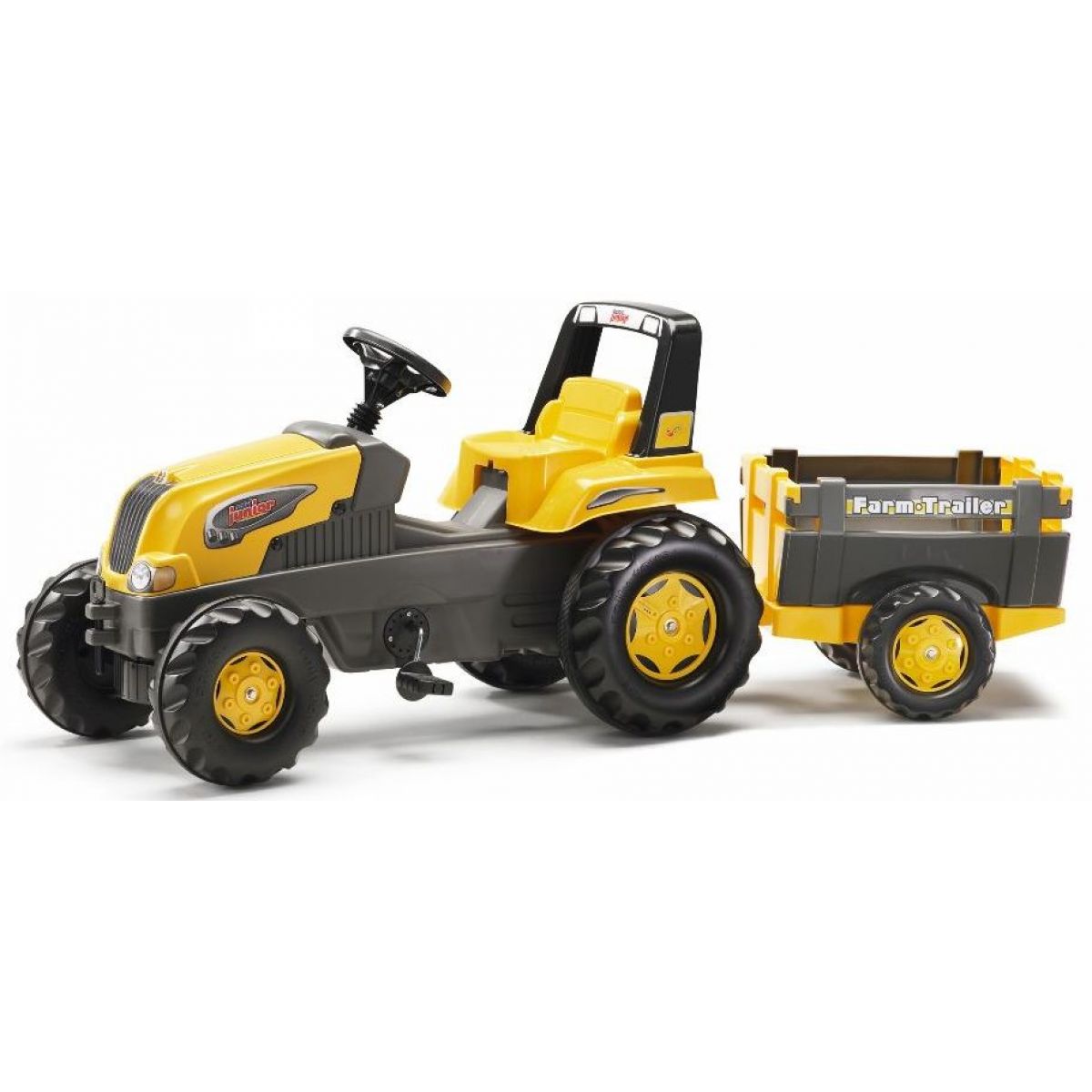 Rolly Toys Šlapací traktor Rolly Junior s Farm vlečkou žlutý