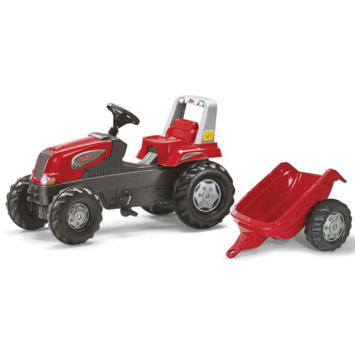 Rolly Toys Šlapací traktor Rolly Junior s vlečkou červený