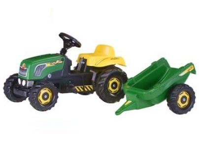 Rolly Toys 012442 - Šlapací traktor Rolly Kid s vlečkou - zelený
