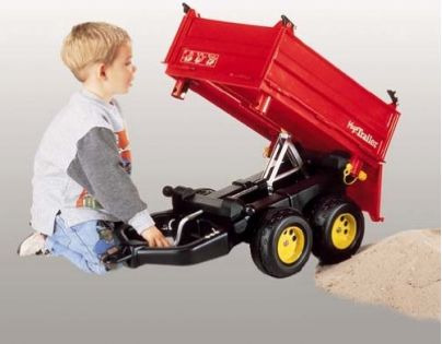 Vlečka s šnekovým vyklápěním do 3 stran 2osá - červená Rolly Toys
