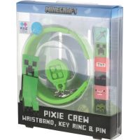 Pixie Crew Sada 3 v 1 Minecraft Náramek, klíčenka a odznáček 2
