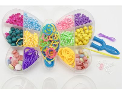 Sada gumiček a korálků 338 ks na výrobu náramků Loom Band