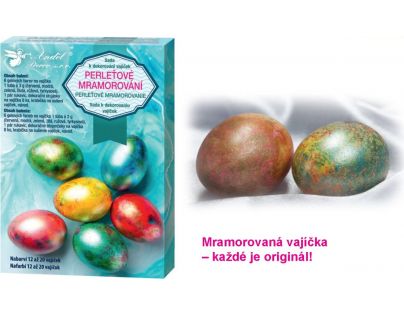 Anděl Sada k dekorování vajíček Perleťový mramor