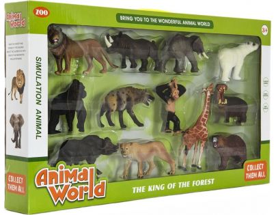 Sada zvířátek safari ZOO 12 ks