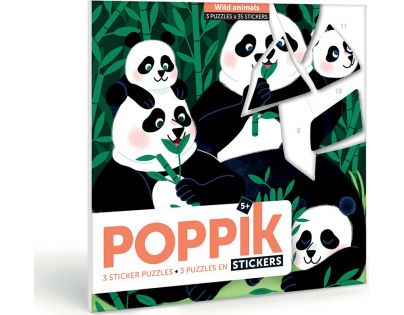 Poppik Puzzle samolepkové Divoká zvířata 105 dílků