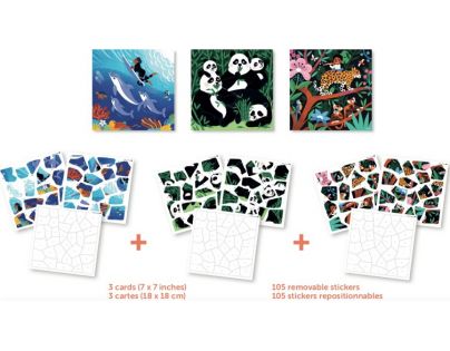 Poppik Puzzle samolepkové Divoká zvířata 105 dílků