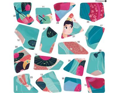 Poppik Puzzle samolepkové Princezny 105 dílků