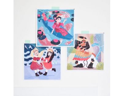 Poppik Puzzle samolepkové Princezny 105 dílků