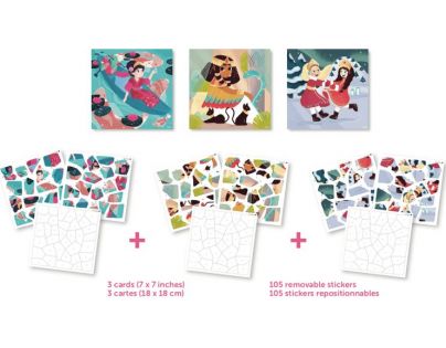 Poppik Puzzle samolepkové Princezny 105 dílků