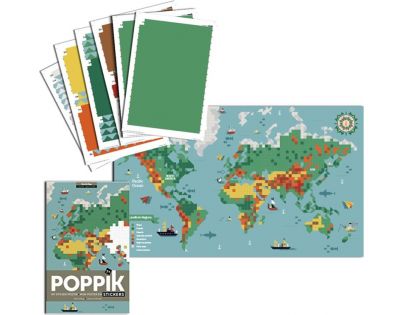 Poppik Samolepkový plakát Mapa světa