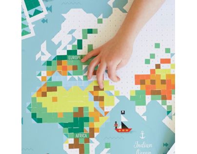 Poppik Samolepkový plakát Mapa světa
