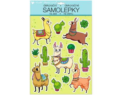 Anděl Samolepky na zeď Barevné lamy s glitry 35 x 27 cm