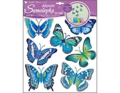 Anděl Samolepky na zeď motýli modří 30,5 x 30,5 cm