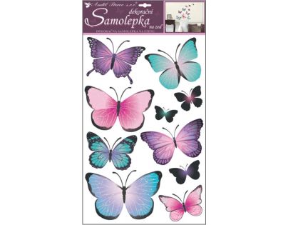 Anděl Samolepky na zeď Motýli modrofialoví 50 x 32 cm