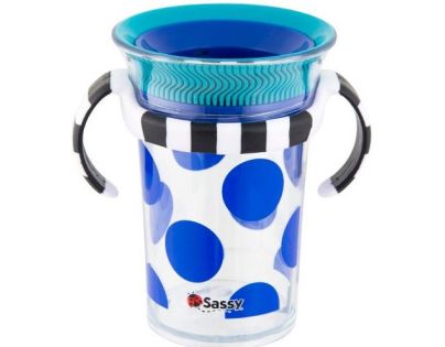 Sassy Trénovací hrnek Tritan s držadly 207 ml Modrá