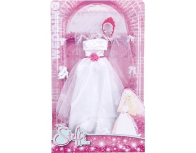 Simba Šaty pro panenku Steffi 29 cm Svatební růžová korunka