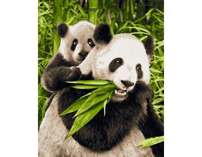 Schipper Classics Panda s mládětem 24 x 30 cm