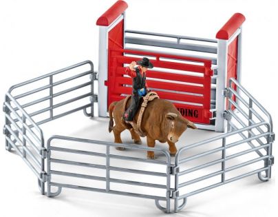 Schleich Kovboj na býku v ohradě