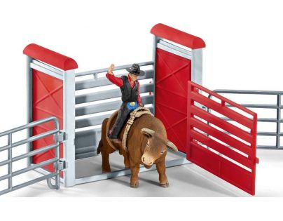 Schleich Kovboj na býku v ohradě