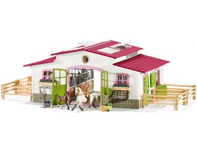 Schleich 42344 Stáj s koňmi a příslušenstvím v pastelových barvách - Poškozený obal