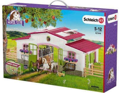 Schleich 42344 Stáj s koňmi a příslušenstvím v pastelových barvách - Poškozený obal