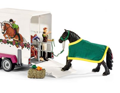 Schleich 42346 Pick up s přívěsem a koněm - Poškozený obal 