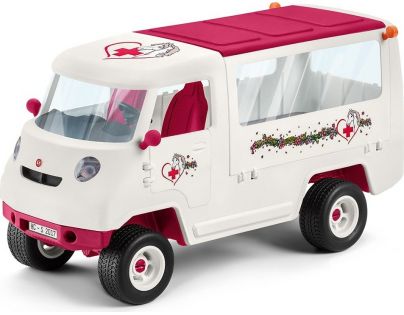 Schleich Mobilní veterinářská klinika s klisnou a ošetřovatelem