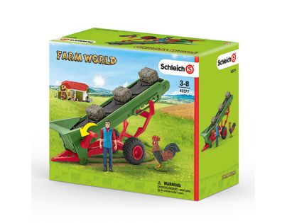 Schleich Zemědělský dopravník na seno s farmářem
