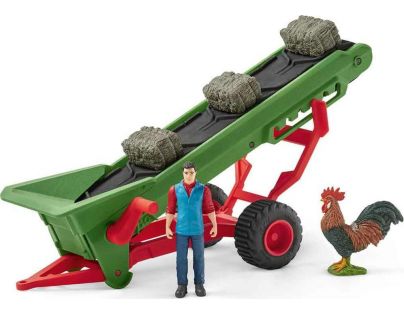 Schleich Zemědělský dopravník na seno s farmářem