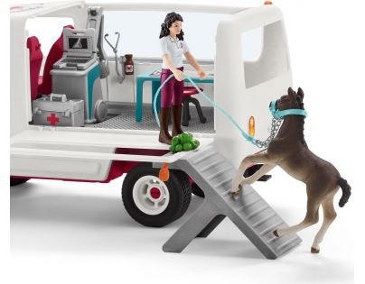 Schleich Horse Club Nová mobilní veterinární klinika s klisnou a ošetřovatelem